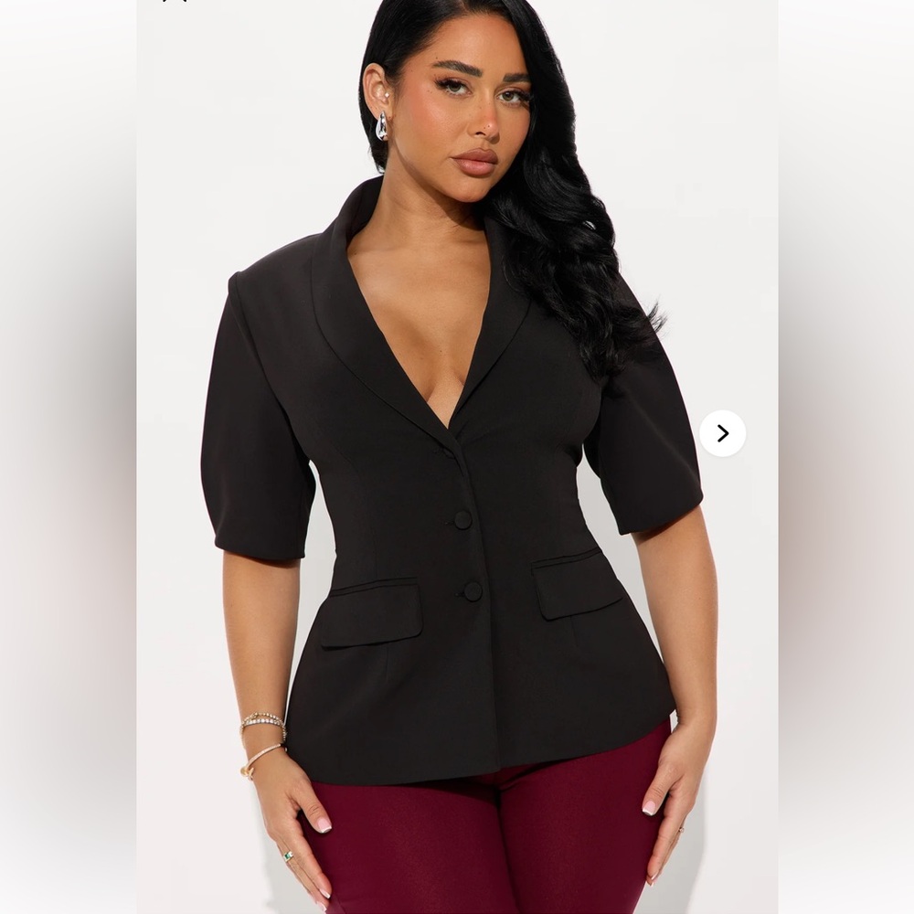Fashion Nova Black Blazer Top